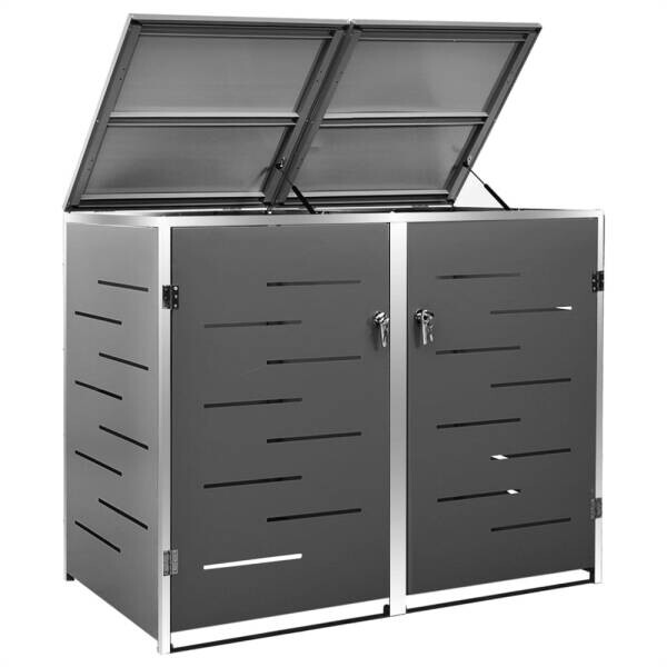 vidaXL Mülltonnenbox anthrazit B/H/T: ca. 138x112,5x77,5 cm
