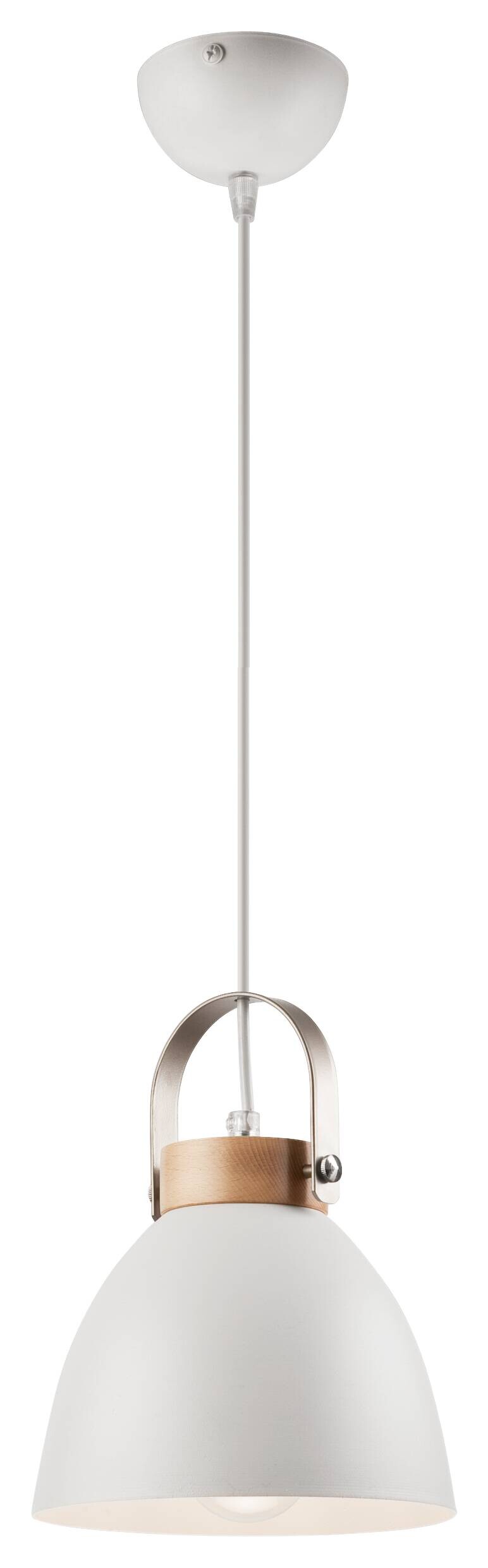 Lamkur Pendelleuchte DANIELLE 31798 weiß Holz Stahl H/L: ca. 81x18 cm E27 1 Brennstellen