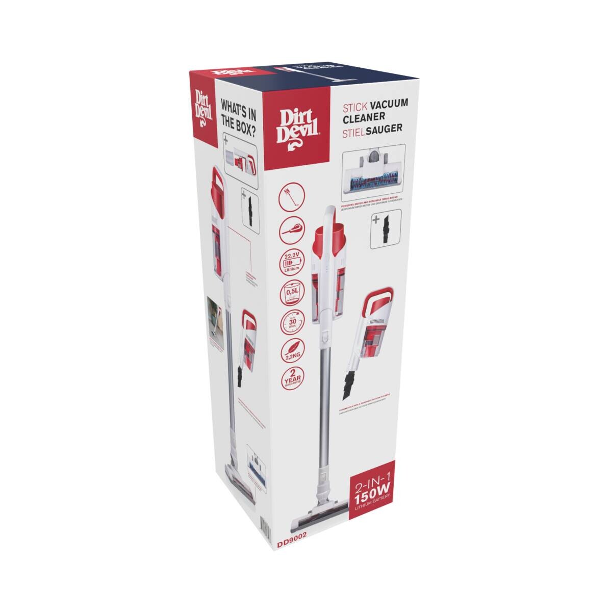 Dirt Devil Hand-/Stielstaubsauger DD9002 weiß rot