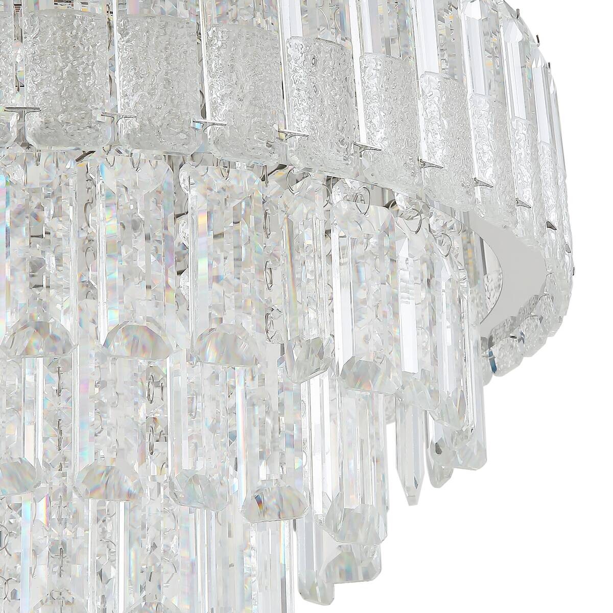 GLOBO LED-Deckenleuchte CRYSTALIA Edelstahl H/D: ca. 36x49 cm 1 Brennstellen