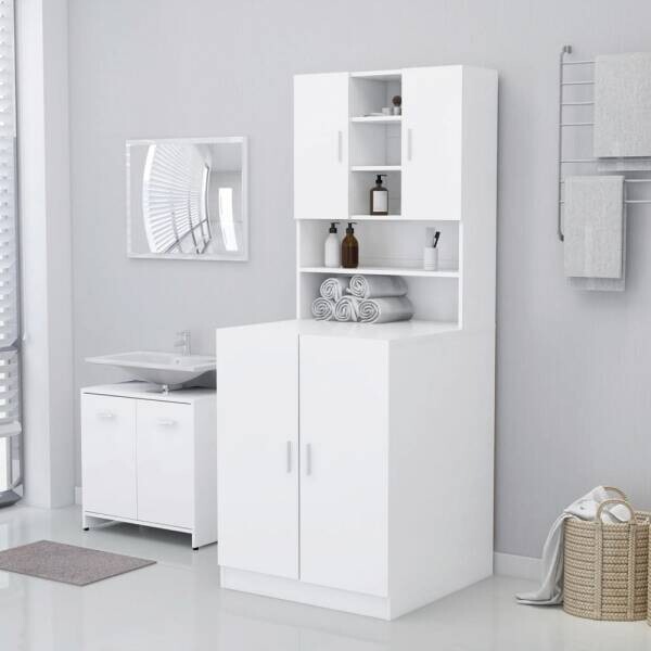 vidaXL Waschmaschinenschrank weiß B/H/T: ca. 71x181,5x71,5 cm