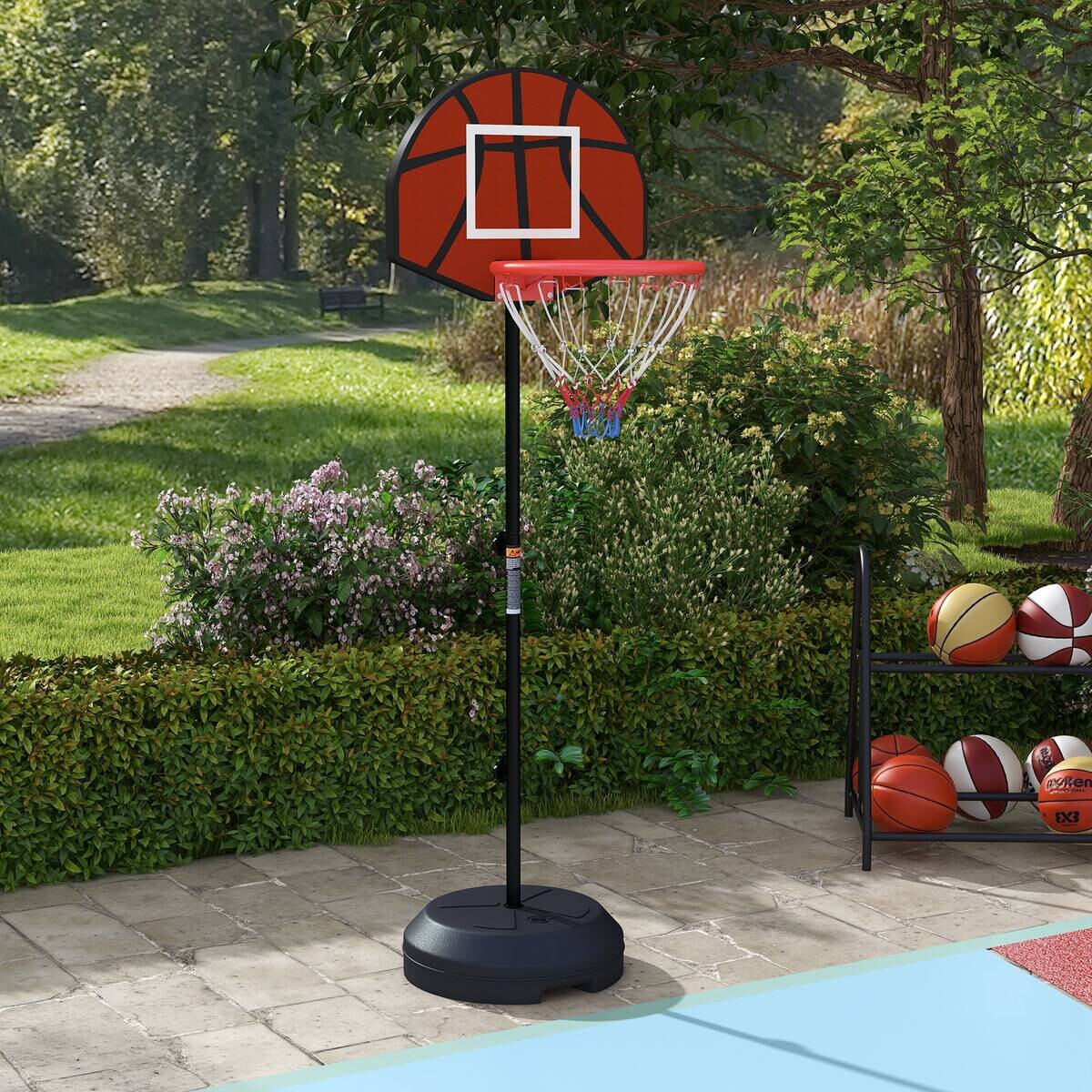 SPORTNOW Basketballständer braun Stahl B/H/L: ca. 38x179x38 cm