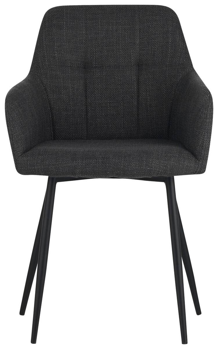 Armlehnstuhl Maria, 2er-Set anthrazit Microfaser Webstoff B/H/T: ca. 55x84x61 cm