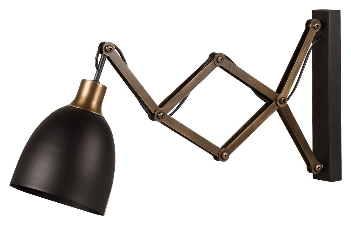 Opviq Wandleuchte Sivani schwarz B/H/T/L: ca. 62x30x62x15 cm E27 1 Brennstellen