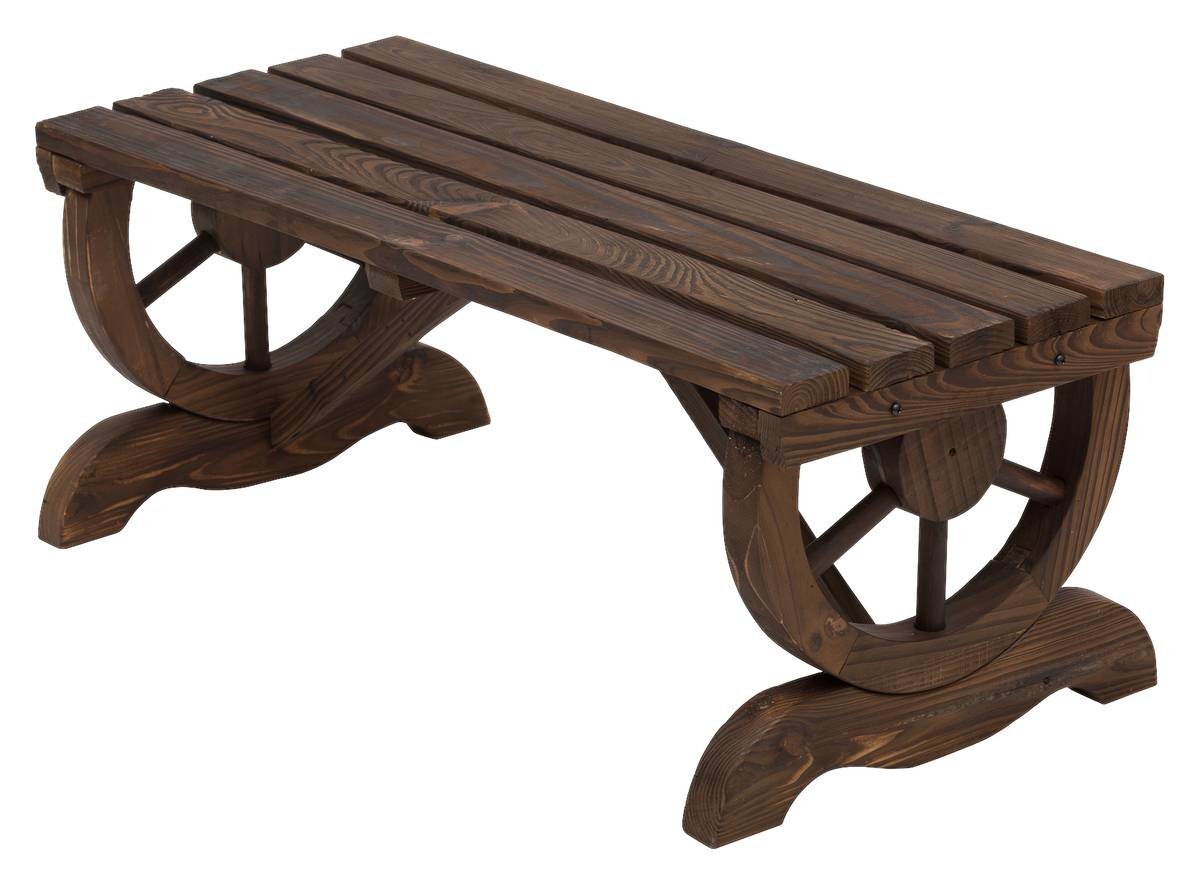 Outsunny Sitzbank braun Holz B/H/T: ca. 105x53x50 cm