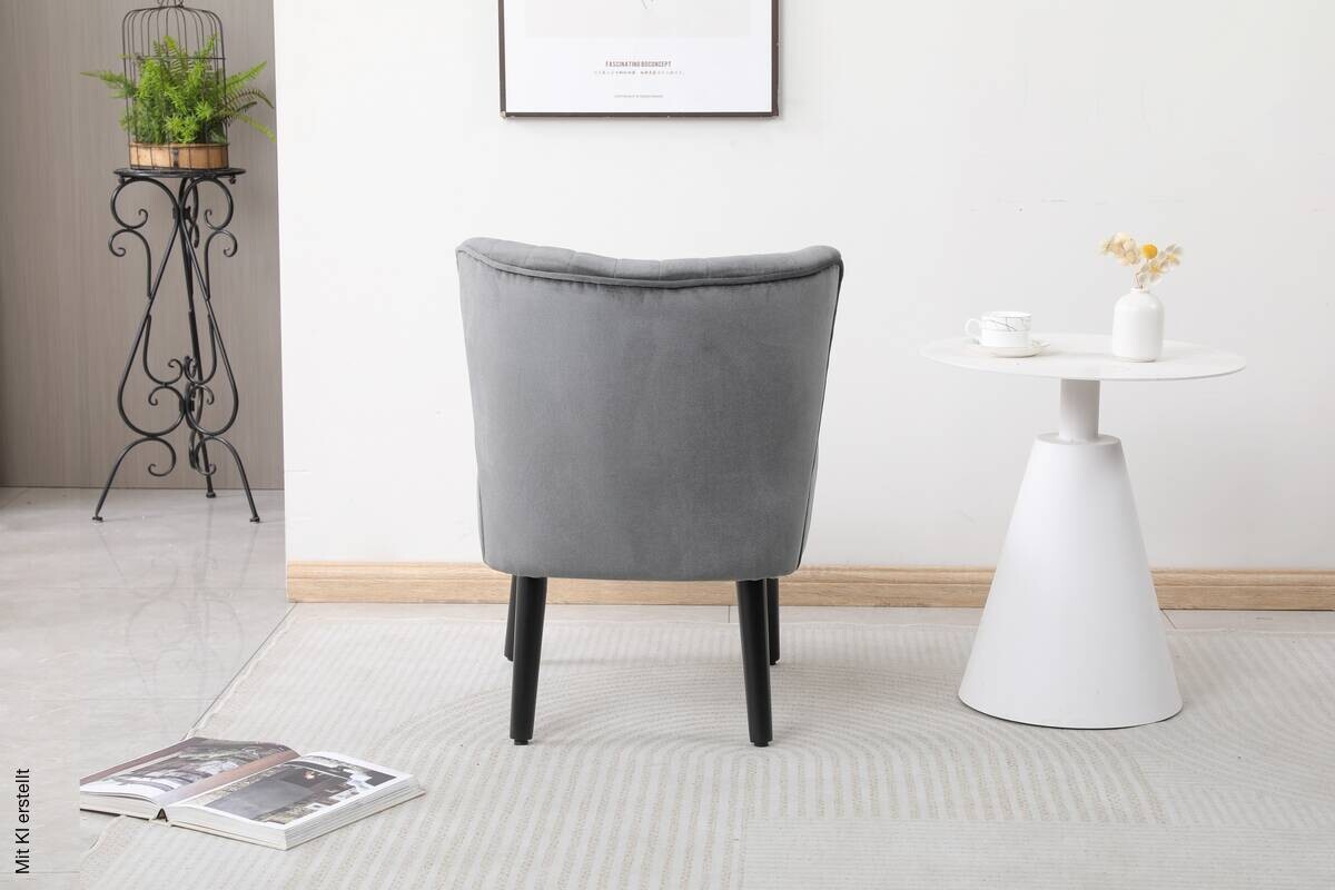 Sessel Emily grau Microfaser B/H/T: ca. 57x76x72 cm