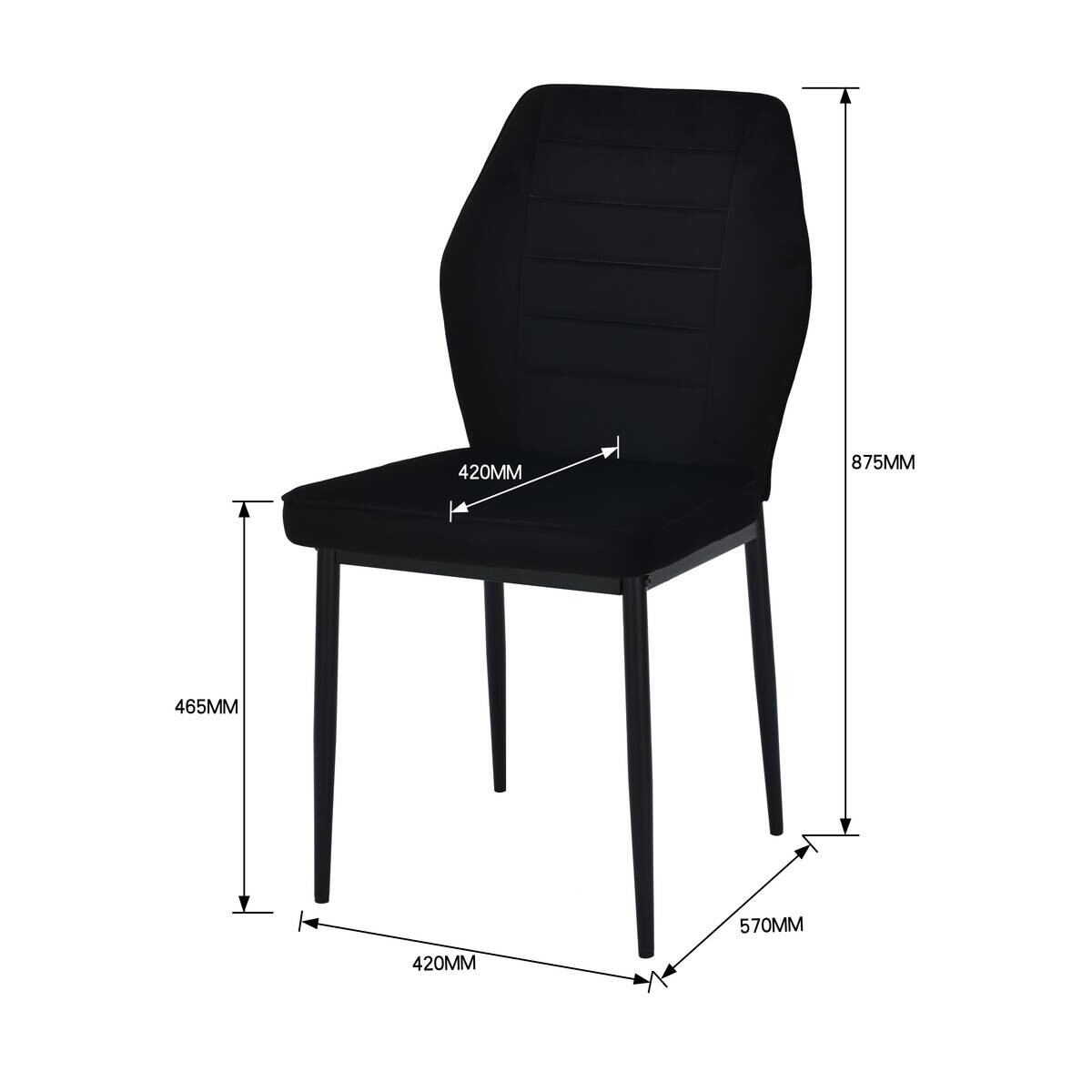 Stuhl Jimmy schwarz Samtoptik B/H/T: ca. 42x87,5x57 cm