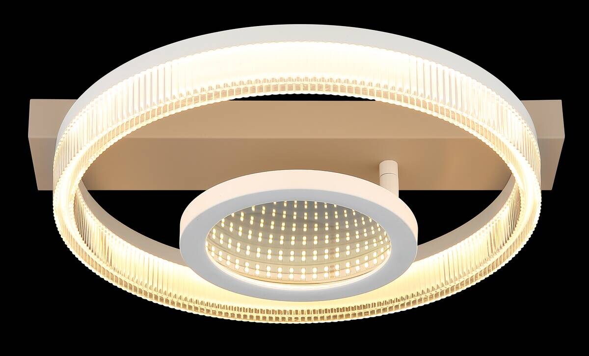 GLOBO Deckenleuchte transparent weiß sand Metall Kunststoff B/H/L: ca. 33x10x36 cm 1 Brennstellen