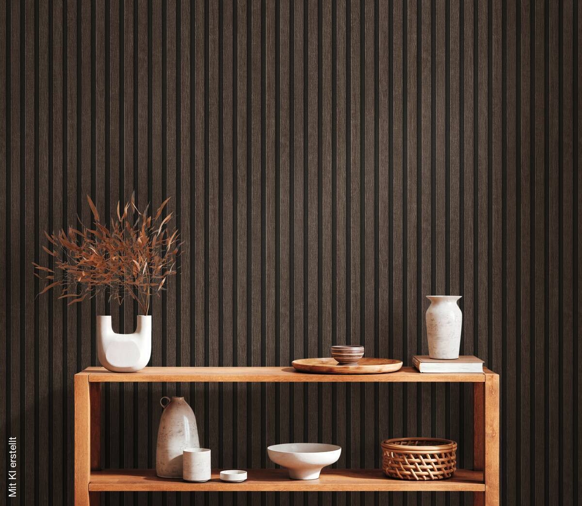 Vliestapete Holzoptik braun schwarz B/L: ca. 53x1005 cm