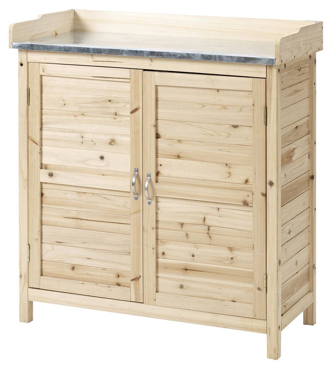 Outsunny Gartenschrank natur Holz B/H/T: ca. 83x92x40 cm