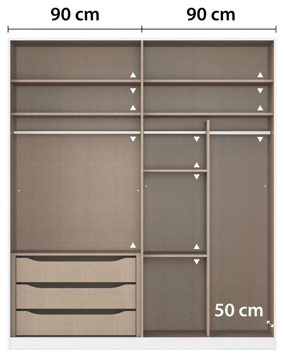 Kleiderschrank Alabama grau B/H/T: ca. 181x210x54 cm