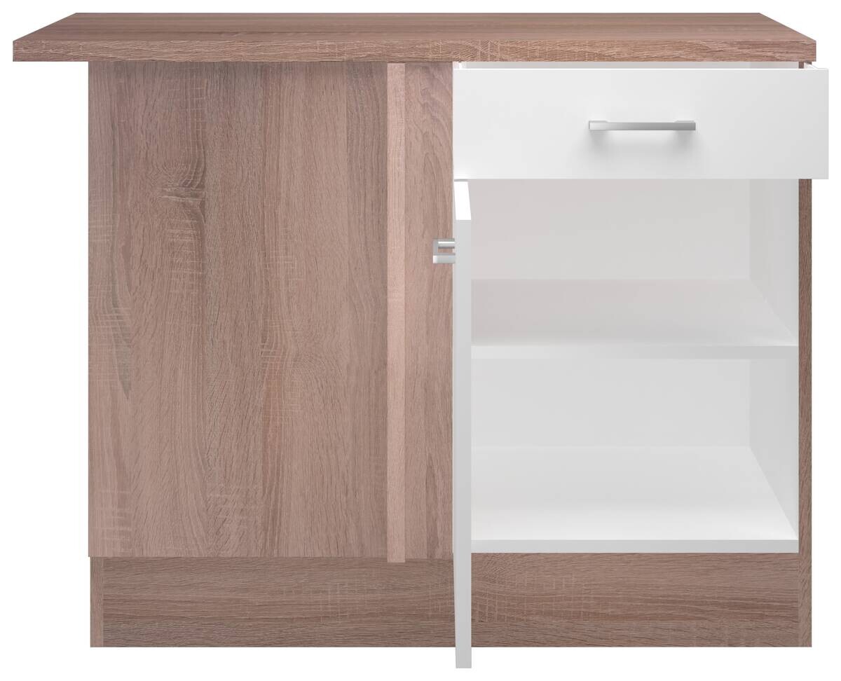 Eckunterschrank Samoa weiß Eiche Nachbildung B/H/T: ca. 110x85x60 cm