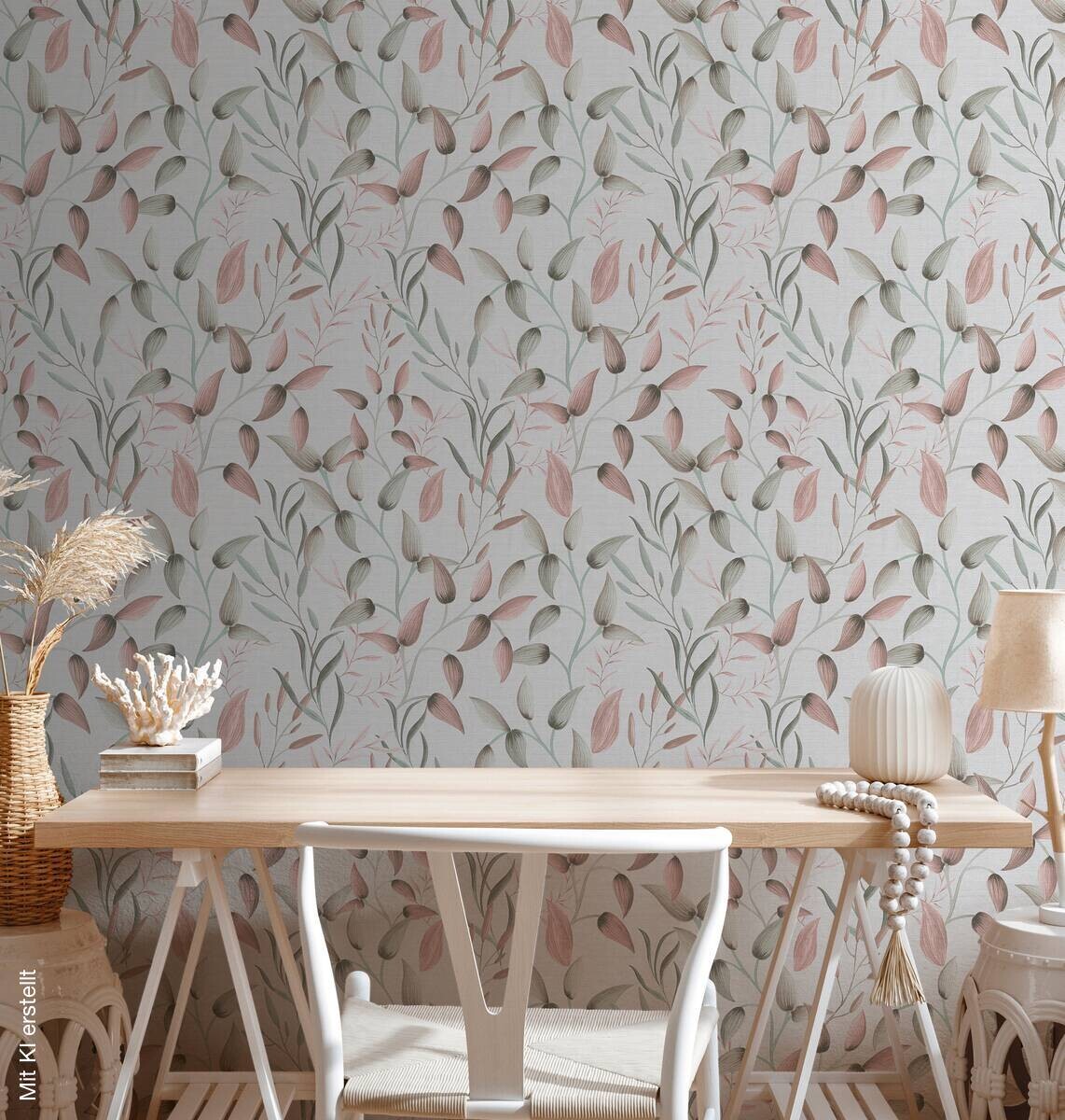 A.S.Creation Vliestapete creme rosa B/H/D: ca. 53x1005x8,2 cm