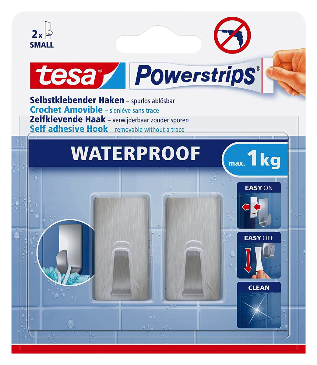 Powerstrips Chrom Metall B/H/L: ca. 2,2x4,2x1,6 cm