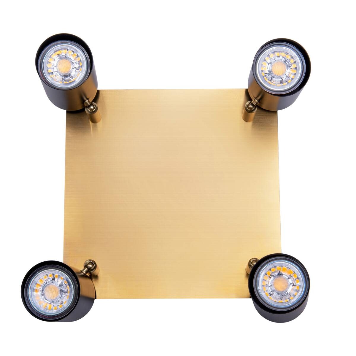 Näve Leuchten Deckenleuchte 1395022 schwarz gold Metall B/H/T: ca. 22x13,5x22 cm GU10 4 Brennstellen