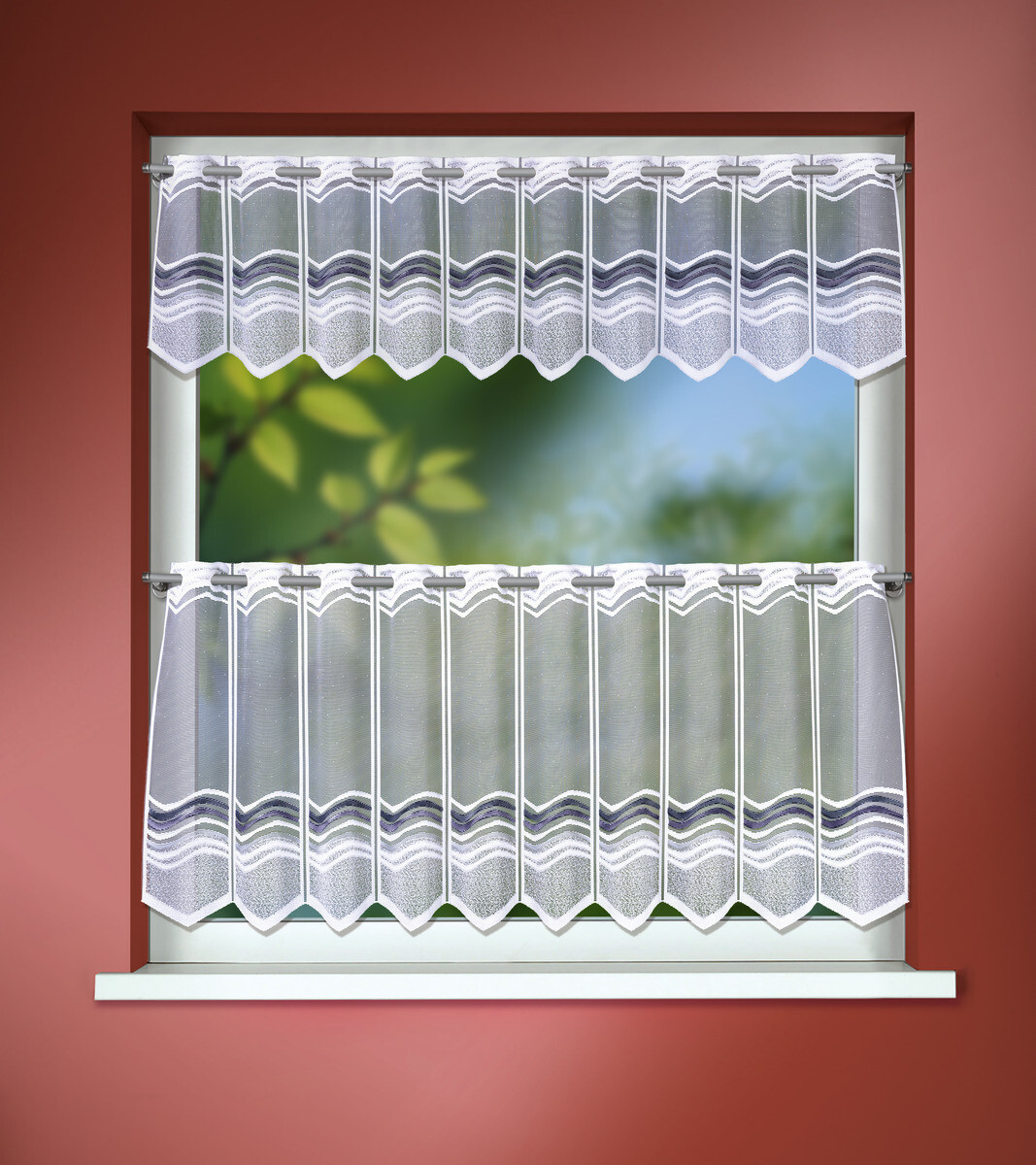 POCOline Scheibengardine Juist grau B/L: ca. 140x45 cm