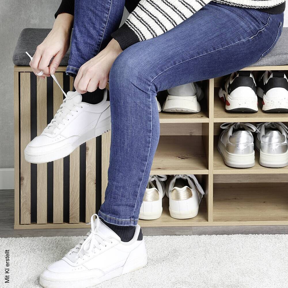 Kesper Schuhschrank grau Holz B/H/L: ca. 29,5x48x51,5 cm