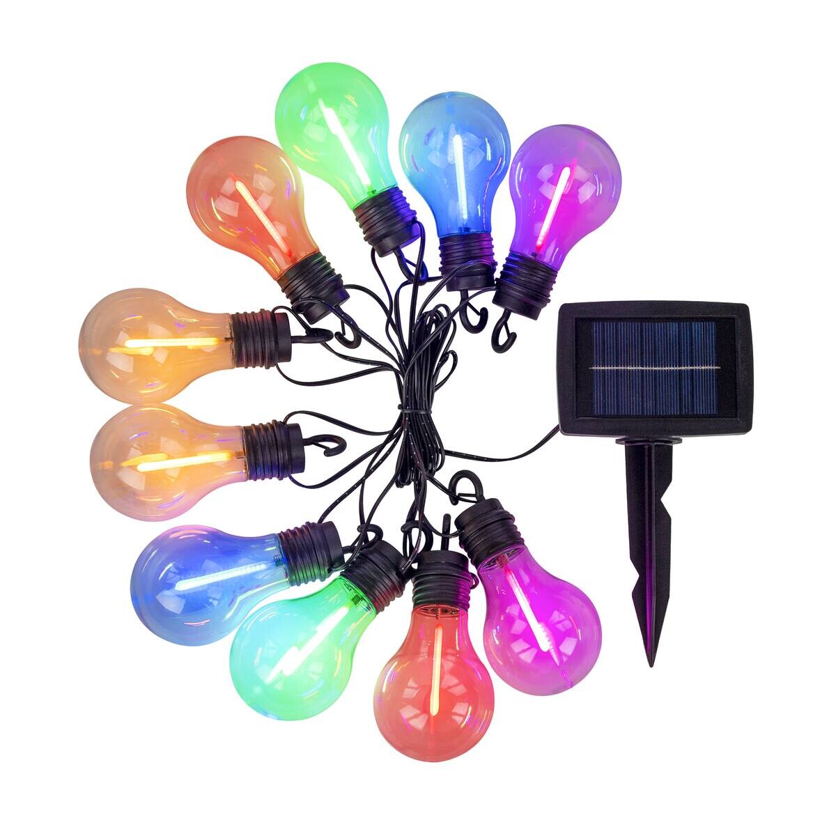 Solarlichterkette 2 m Kunststoff L/D: ca. 380x11 cm