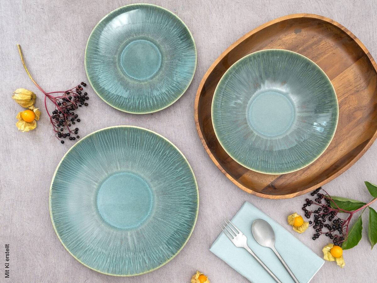 CreaTable Tafelservice Sea Breeze grün Steinzeug 18 tlg.