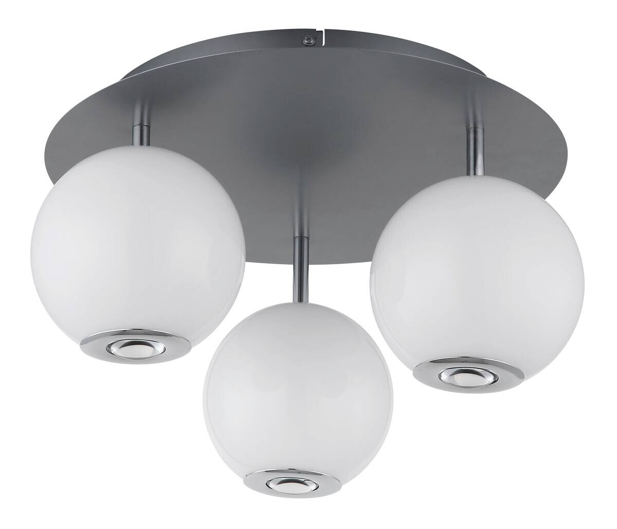 GLOBO Deckenleuchte grau Opal Glas Metall H/D: ca. 25x42 cm 1 Brennstellen