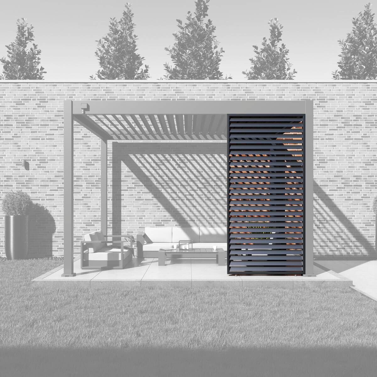 Paragon Outdoor Lamellen-Sichtschutz Grand Tuscan grau Aluminium B/H: ca. 94x234 cm