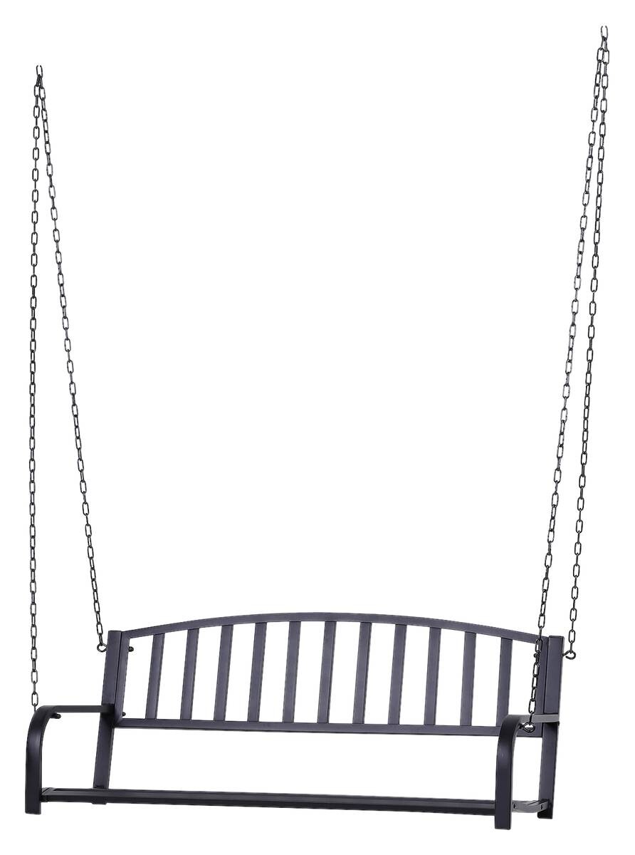 Outsunny Hängebank schwarz Metall B/H/T/L: ca. 60x53x63x127 cm