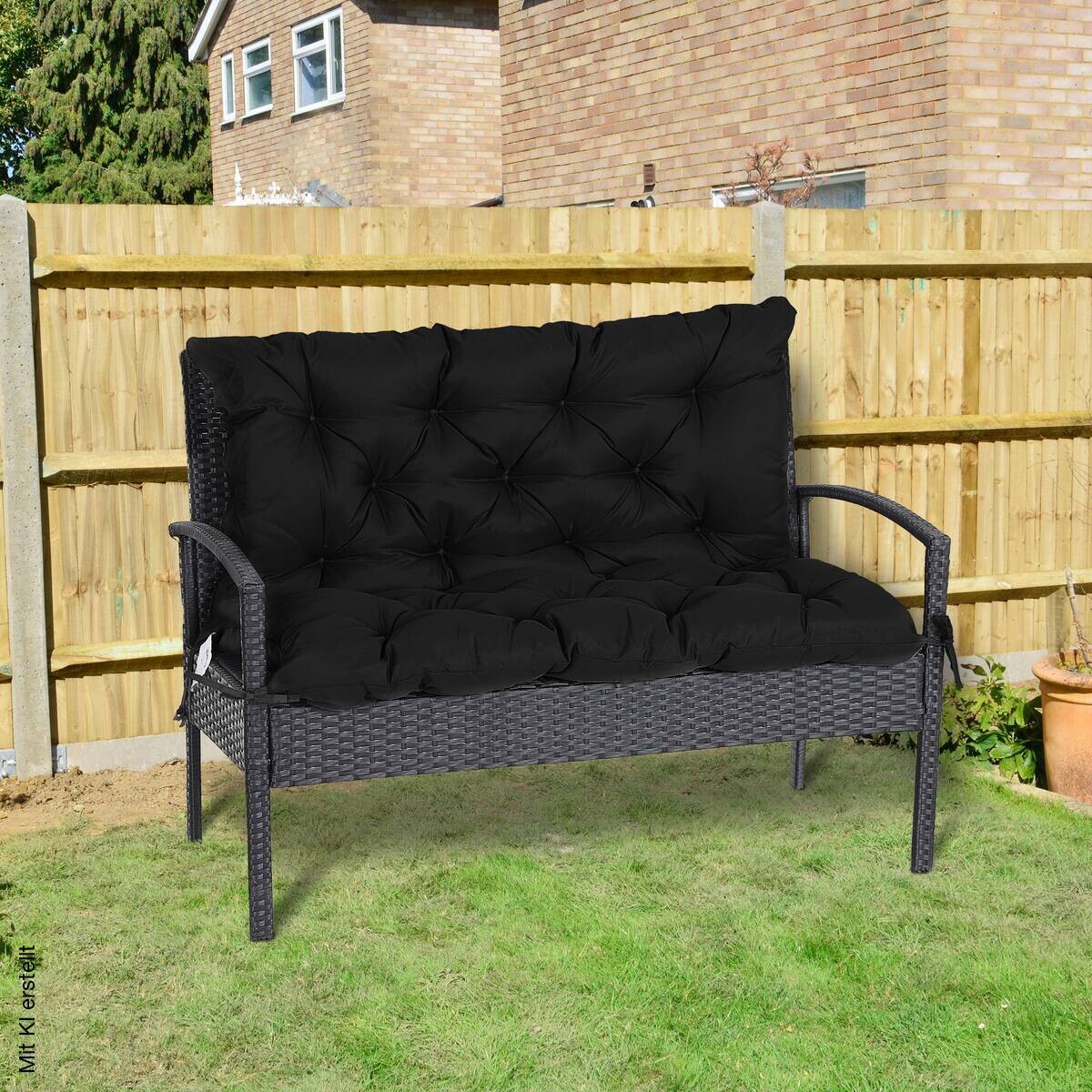 Outsunny Bankauflage schwarz Schaumstoff B/H/L: ca. 98x8x100 cm