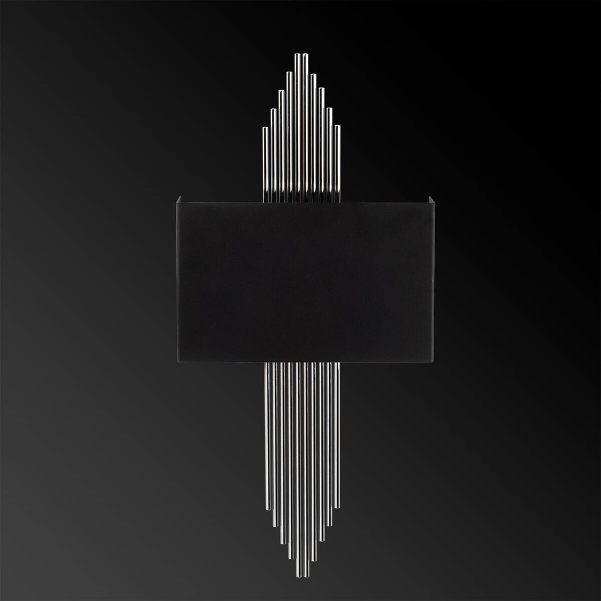 Opviq Wandleuchte silber schwarz Metall B/H/L: ca. 10x22x75 cm E27 1 Brennstellen