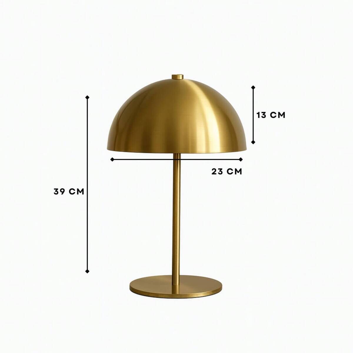 Tischleuchte gold Metall B/H/L/D: ca. 23x39x23x23 cm E27 1 Brennstellen