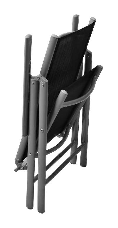 VCM Klappsessel schwarz Aluminium B/H: ca. 56x105 cm