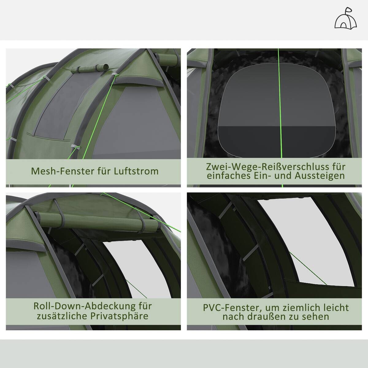 Outsunny Campingzelt B/H/L: ca. 264x172x475 cm