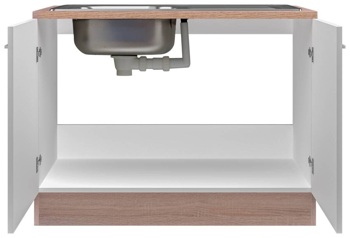 Spülenschrank Samoa weiß Eiche Nachbildung B/H/T: ca. 100x85x60 cm