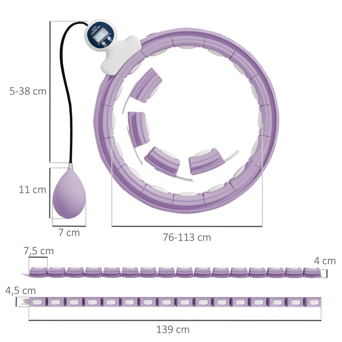 SPORTNOW Hula Hoop violett B/H/L: ca. 4,5x1x139 cm