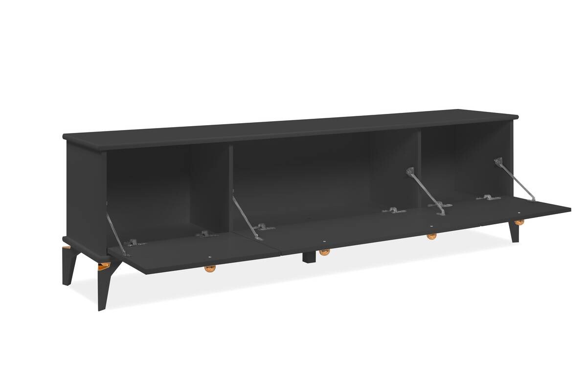 TV-Lowboard Izmir anthrazit Kupfer B/H/T: ca. 180x52x36 cm