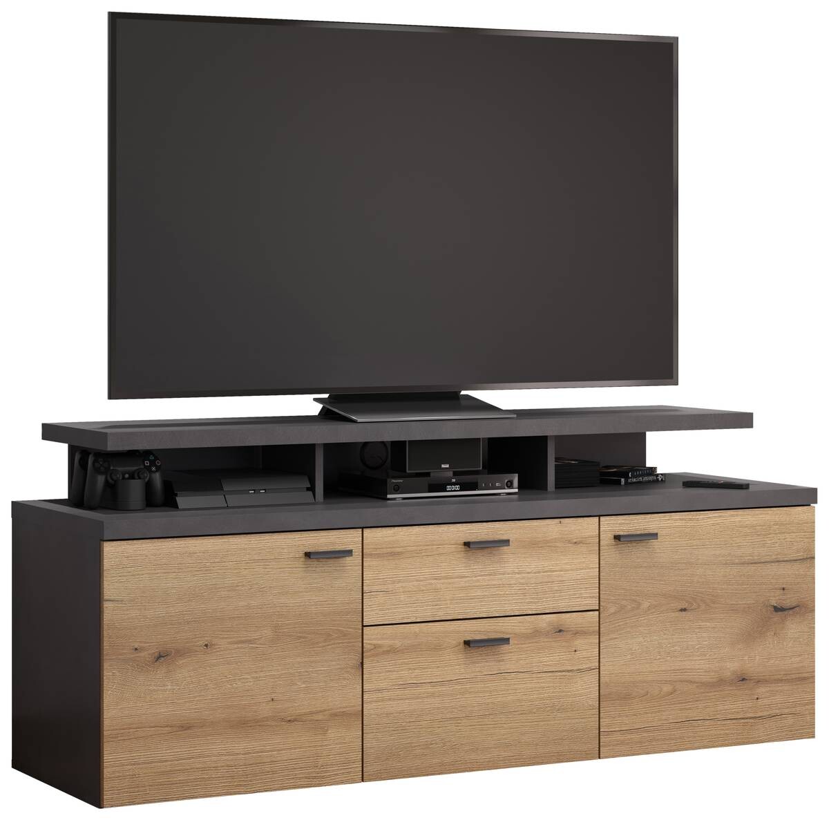 TV-Lowboard Mood Eiche Evoke Coast Nachbildung Matera Nachbildung B/H/T: ca. 151x66x47 cm