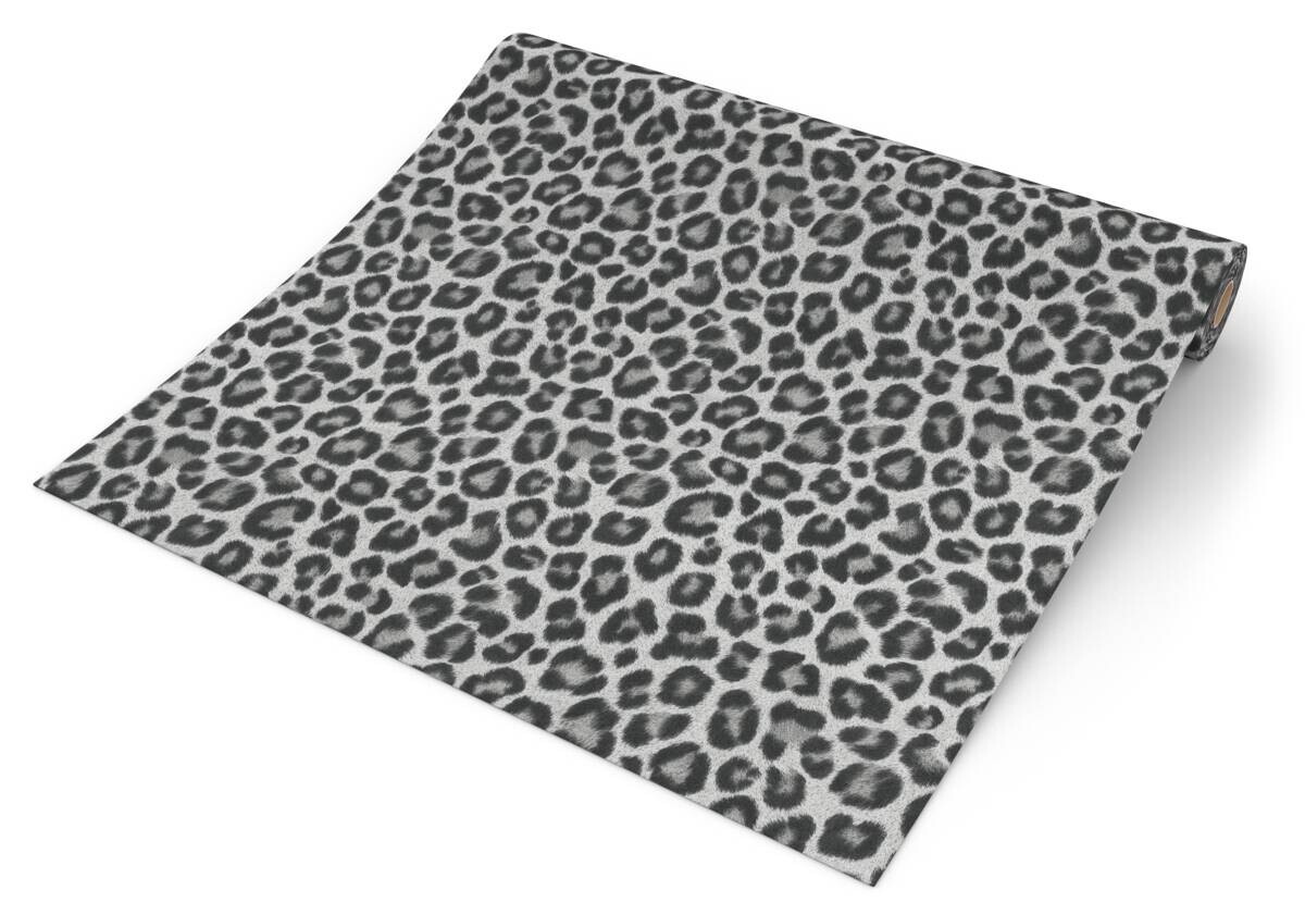 Vliestapete Leopardenmuster grau B/L: ca. 53x1005 cm