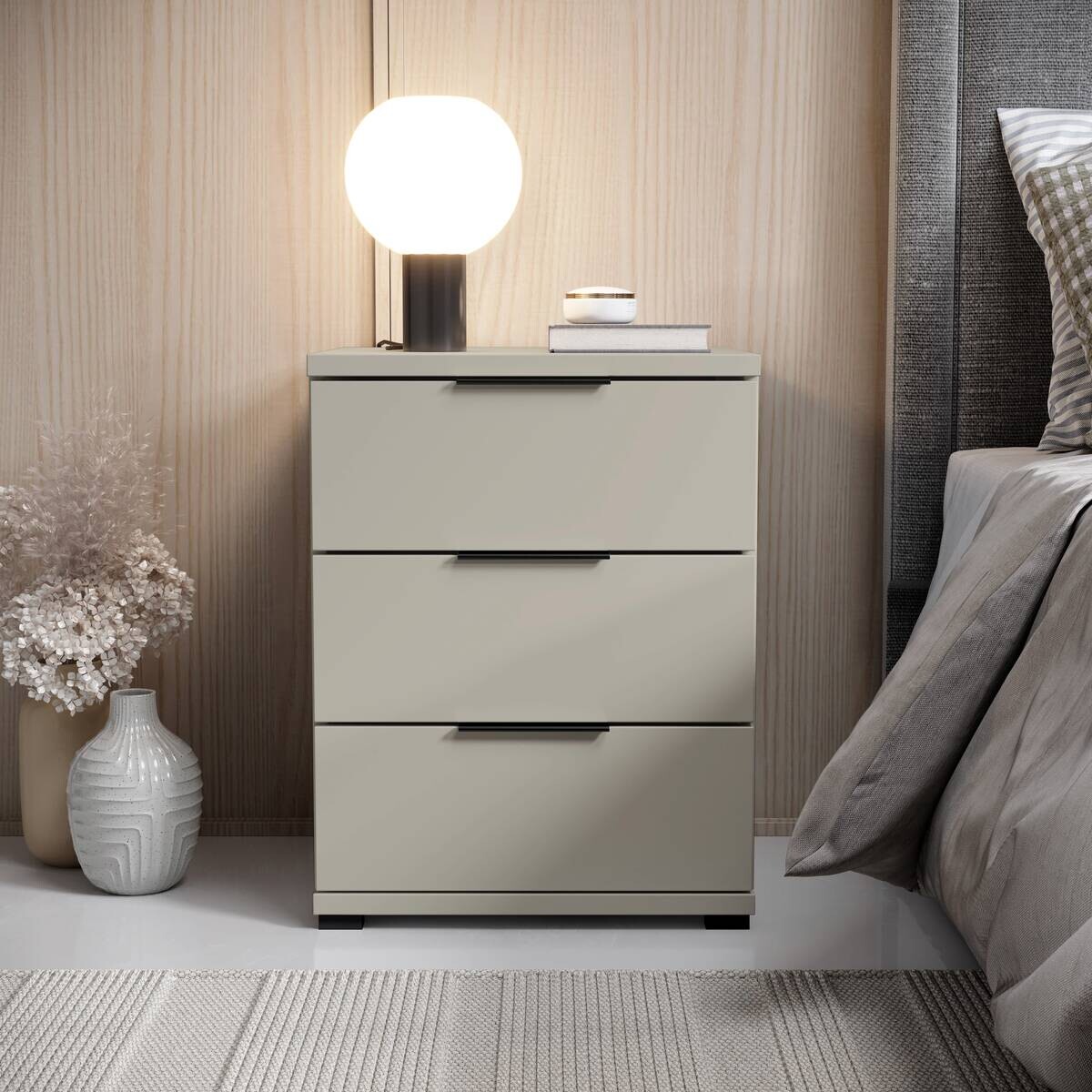 Nachtkonsole Salermo Kaschmirgrau B/H/T: ca. 46x61x42 cm