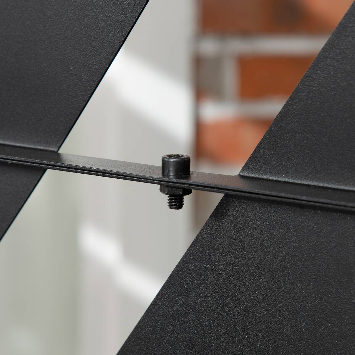 Outsunny Sichtschutz schwarz Stahl B/H/L: ca. 45x198x122 cm