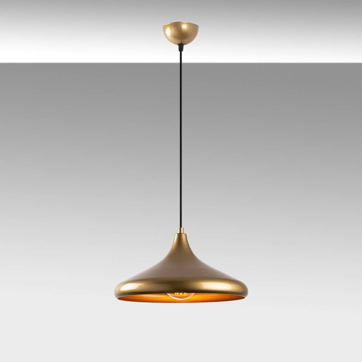 Opviq Pendelleuchte Eysan-210 gold B/H/T/L/D: ca. 35x126x35x35x35 cm E27 1 Brennstellen