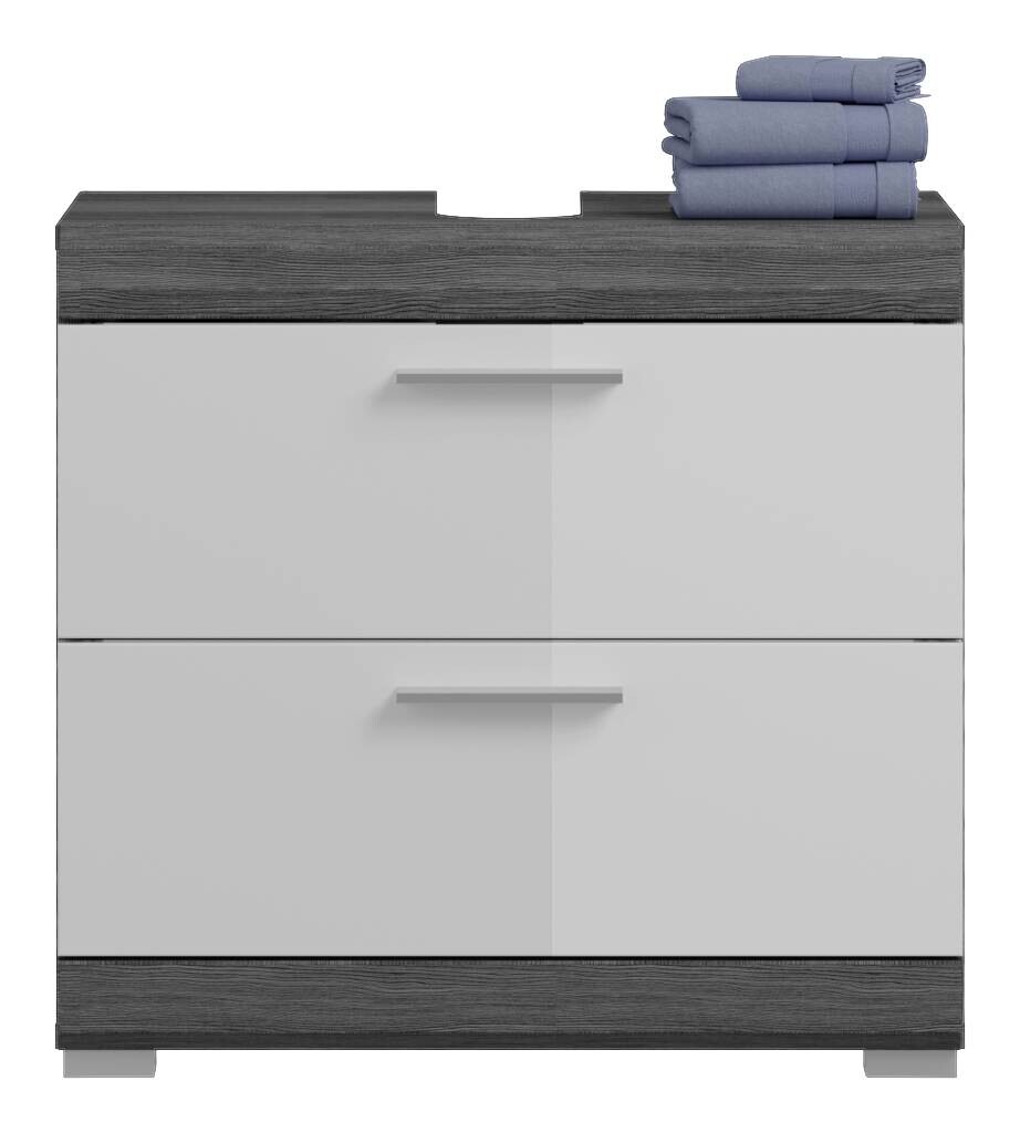 Badezimmer-Set Scout Rauchsilber Nachbildung weiß Hochglanz B/H/T: ca. 112x191x34 cm