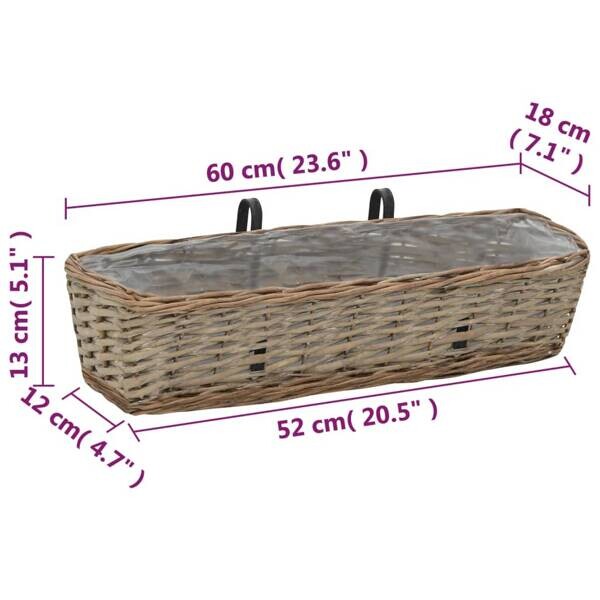 vidaXL Pflanzgefäß braun Kunststoff B/H/L: ca. 18x13x60 cm