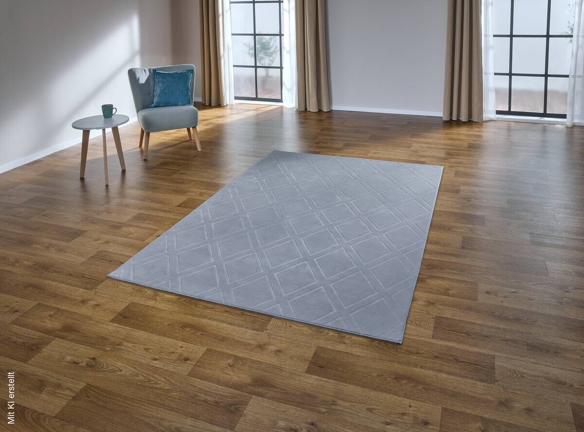Teppich Monaco silber B/L: ca. 80x150 cm