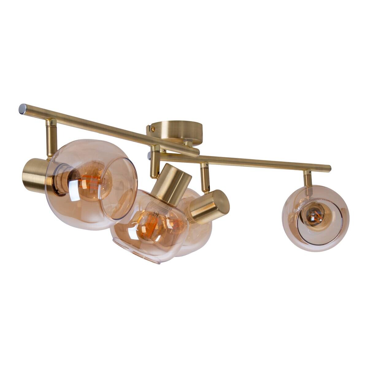Näve Leuchten Spot gold Glas Metall B/H/T: ca. 80x20x10 cm E14 4 Brennstellen