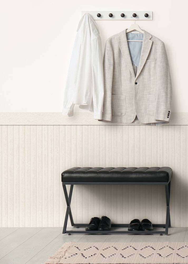 Vliestapete Holzoptik weiß B/L: ca. 106x500 cm