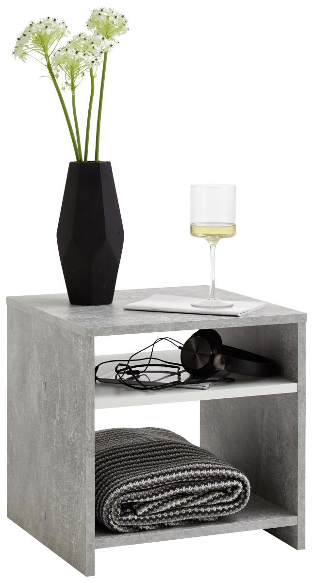 Beistelltisch Beton Optik weiß B/H/T: ca. 40x40x40 cm