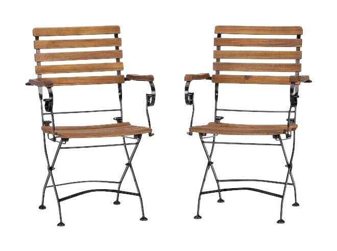 Acamp Klappsessel-Set Lindau schwarz Holz B/H/L: ca. 55x88x57 cm