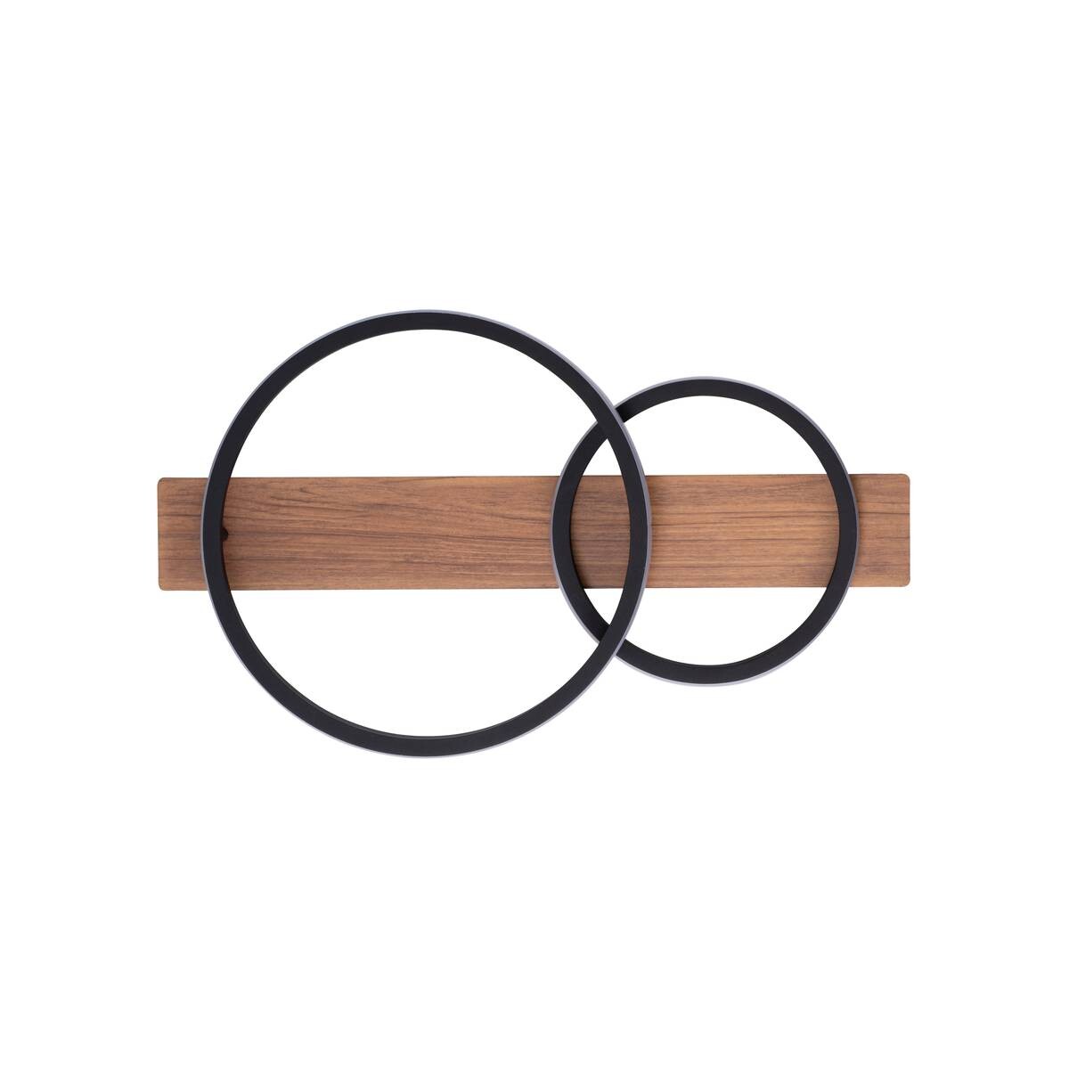 Just Light LED-Deckenleuchte TROOPER 15615-78 schwarz weiß natur Kunststoff Metall B/H/T: ca. 30x8x53 cm 1 Brennstellen