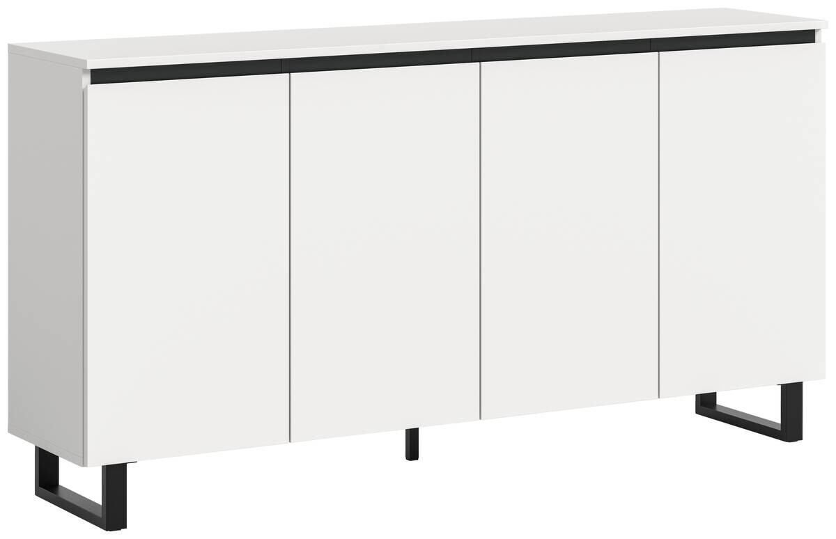Sideboard Tomasa weiß schwarz B/H/T: ca. 160x84x36 cm