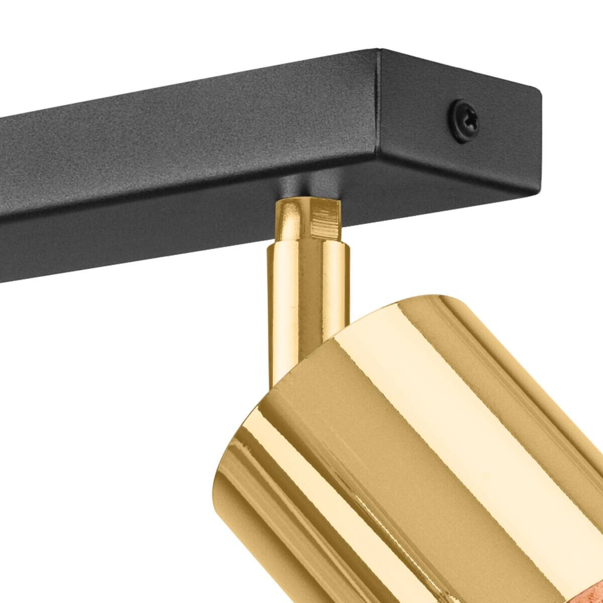 Lamkur Deckenleuchte gold Stahl Glas B/H/L: ca. 8x19x45 cm 3 Brennstellen