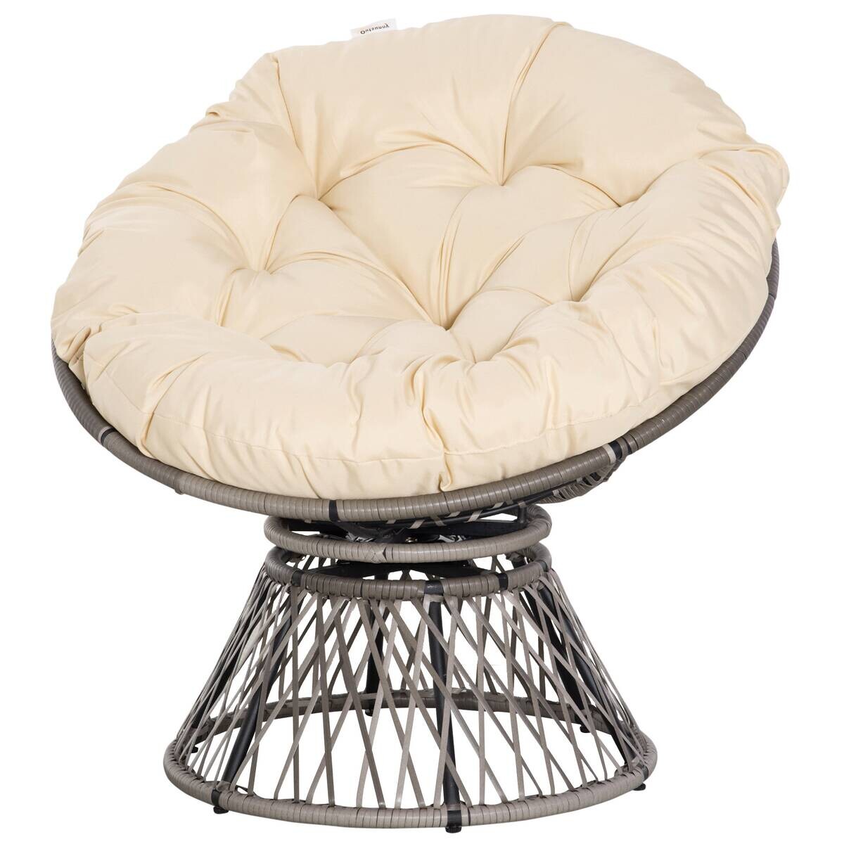 Outsunny Gartensessel beige Polyester B/H/L: ca. 97x87x90 cm